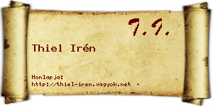 Thiel Irén névjegykártya